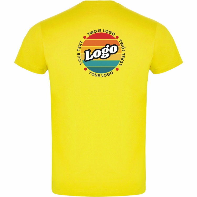 T-shirt koszulka żółta personalizowana Twój własny nadruk logo kreator online tył.jpg