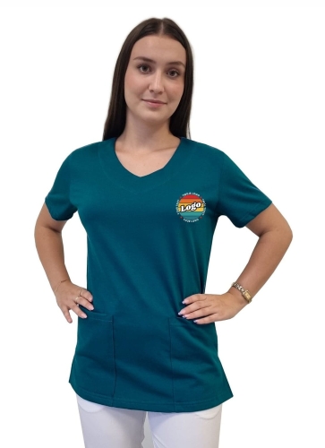 Bluza medyczna morska elastyczna bawełna z Twoim nadrukiem - kreator online damska.jpg