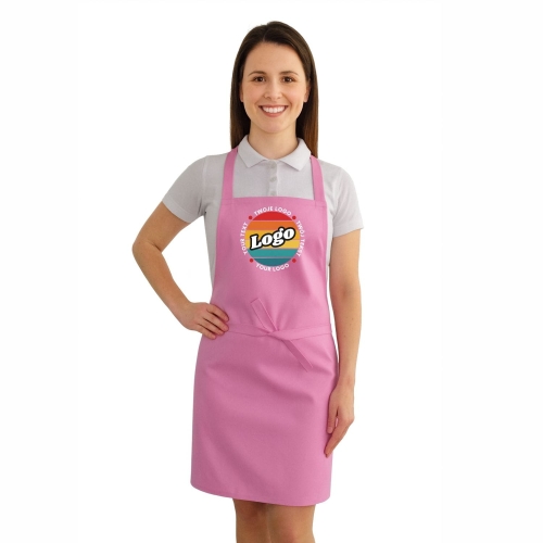 Fartuszek kuchenny jasny różowy z twoim własnym nadrukiem logo projektuj online.jpg
