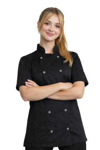 Bluza kucharska damska z krótkim rękawem na napy
