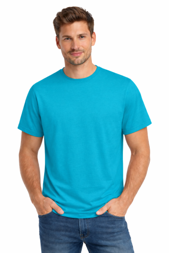 T-shirt męski krótki rękaw 100% bawełna kolor turkusowy.png