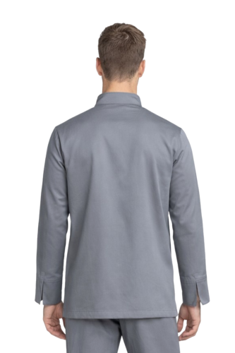 Szara bluza  kucharska męska elastyczna ,zpinana na napy