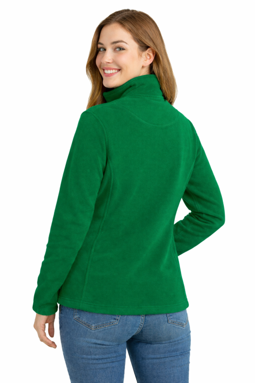 Bluza polarowa damska polar zapinany na zamek zielony widok z tyłu.png