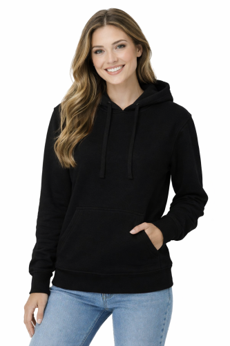 Bluza damska z kapturem kieszeniami czarna.png