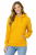Bluza damska z kapturem kieszeniami żółta.png