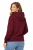 Bluza damska z kapturem kieszeniami bordowa widok z tyłu.png