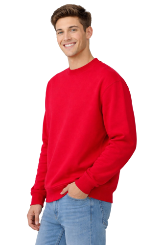 Czerwona bluza sportowa męska z długim rekawem widok z boku.png