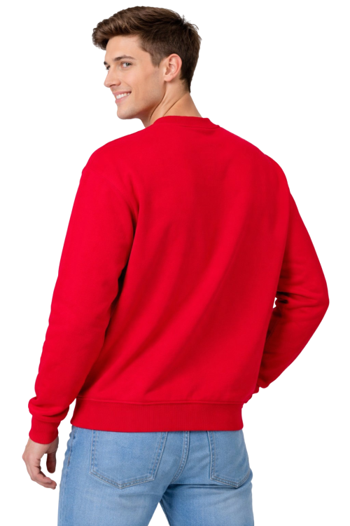 Czerwona bluza sportowa męska z długim rekawem widok z tyłu.png