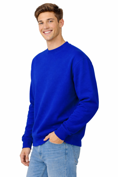 Chabrowa bluza sportowa męska z długim rekawem widok z boku.png