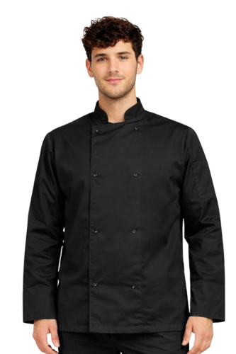 Bluza kucharska czarna  na napy z długim rękawem