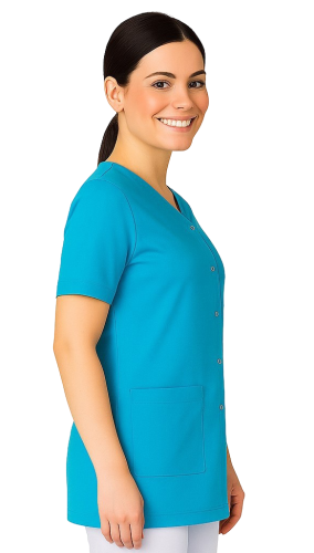 Damski żakiet kosmetyczny w kolorze turkusowym