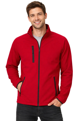 Kurtka męska softshell z kieszeniami zapinana na zamek kolor czerwony.png