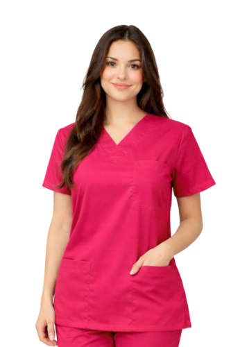 Bluza medyczna damska w kolorze amarantowym