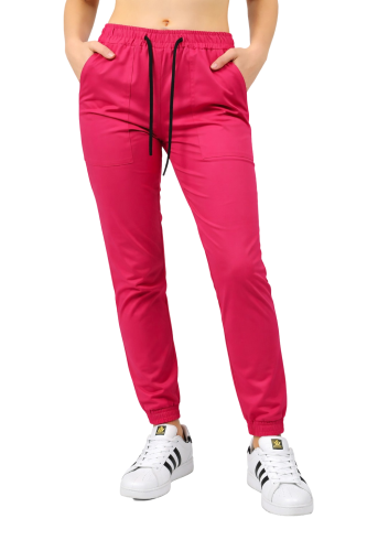 Fuksja joggery medyczne FLEX elastyczne