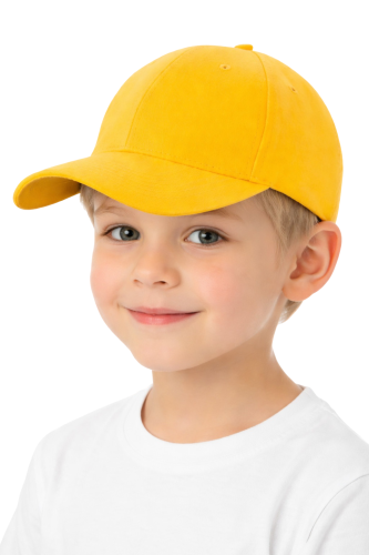 Czapka dziecięca dla chłopca i dziewczynki zapinana na rzep 290g z wywietrznikami żółta.png