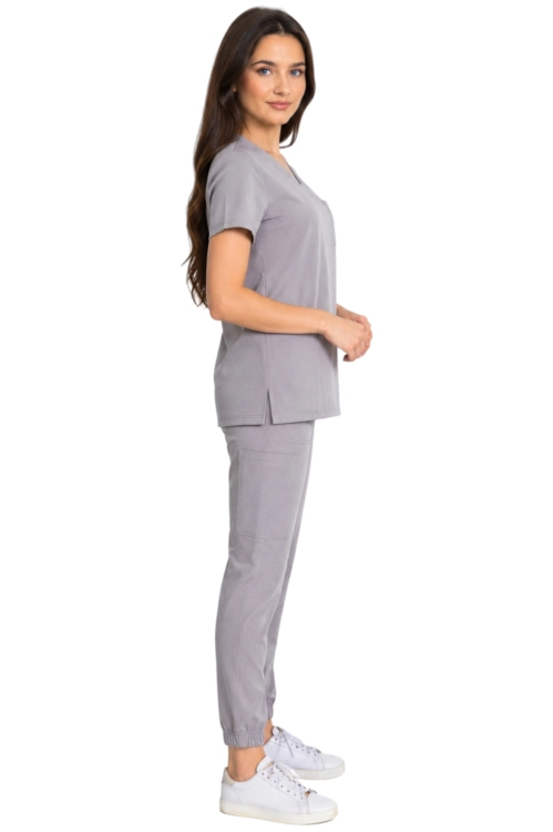 Ciemny szary komplet medyczny damski – scrubs CASUAL PREMIUM-bok.png
