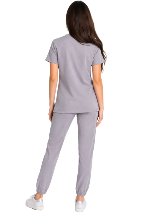 Damski komplet medyczny ciemny szary  – scrubs CASUAL PREMIUM_tył.png