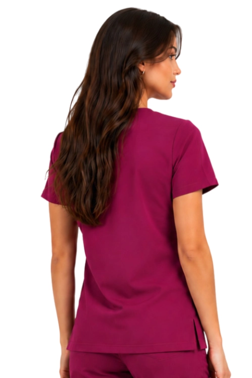 Wiśniowa bluza medyczna damska Casual Premium_tył.png