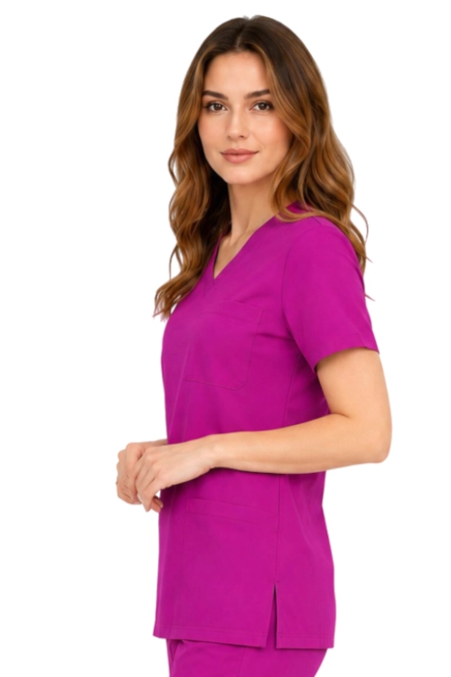 Casual Premium damska bluza medyczna purpurowa_bok.png