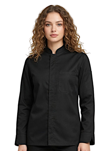 Bluza-kucharska-czarna-damska-zatrzaski-dwie-kieszenie-elastyczna.png
